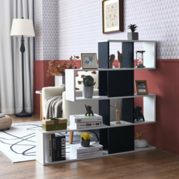 Costway 4 Shelf Black and White Bookcase - Multi - Wilko - thumbnail 5