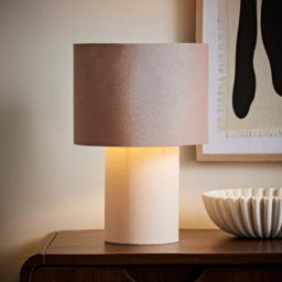 ValueLights Bobby Mocha Clash Duo Fabric Table Lamp and Bulb - Size: 30 x 20 x 20cm - Brown - Wilko - thumbnail 7