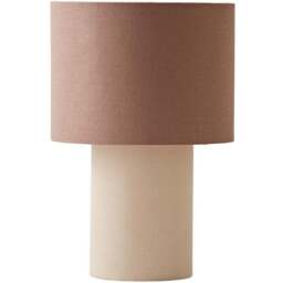 ValueLights Bobby Mocha Clash Duo Fabric Table Lamp and Bulb - Size: 30 x 20 x 20cm - Brown - Wilko