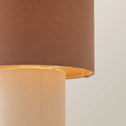 ValueLights Bobby Mocha Clash Duo Fabric Table Lamp and Bulb - Size: 30 x 20 x 20cm - Brown - Wilko - thumbnail 5