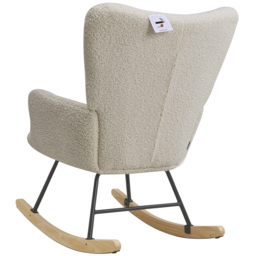Living and Home White Sherpa Tufted Rocking Chair - Size: Single - Wilko - thumbnail 4