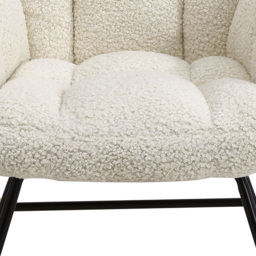 Living and Home White Sherpa Tufted Rocking Chair - Size: Single - Wilko - thumbnail 6
