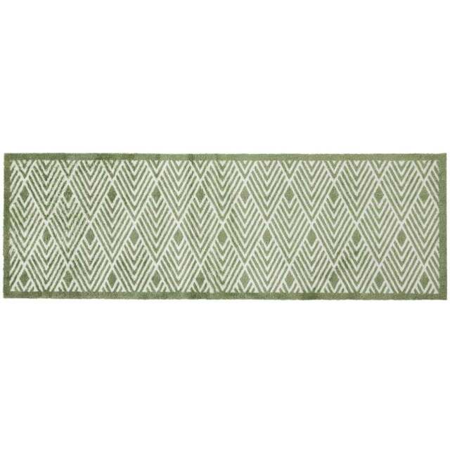 JVL Mega Green Geo Latex Backed Door Runner 57 x 150cm - Size: 150 x 57 x 1cm - Wilko - image 1