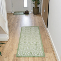 JVL Mega Green Geo Latex Backed Door Runner 57 x 150cm - Size: 150 x 57 x 1cm - Wilko - thumbnail 3