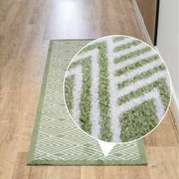 JVL Mega Green Geo Latex Backed Door Runner 57 x 150cm - Size: 150 x 57 x 1cm - Wilko - thumbnail 6