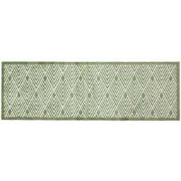 JVL Mega Green Geo Latex Backed Door Runner 57 x 150cm - Size: 150 x 57 x 1cm - Wilko