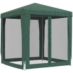 vidaXL 2 x 2m Green Party Tent with 4 Mesh Sidewalls - Wilko - thumbnail 6