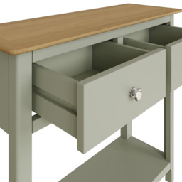 FWStyle Taberno 2 Drawer Sage Green Hallway Console Table - Size: 76 x 85 x 30cm - Wilko - thumbnail 5