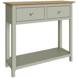 FWStyle Taberno 2 Drawer Sage Green Hallway Console Table - Size: 76 x 85 x 30cm - Wilko - thumbnail 3