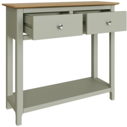 FWStyle Taberno 2 Drawer Sage Green Hallway Console Table - Size: 76 x 85 x 30cm - Wilko - thumbnail 4