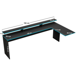 Recoil Ultimate Small Double Charcoal and Neon Blue Gaming High Sleeper Bed with LED - Flair - Wilko - thumbnail 7
