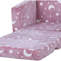 AIYAPLAY 2 in 1 Pink Glow in the Dark Moon Kids Recliner - Wilko - thumbnail 5