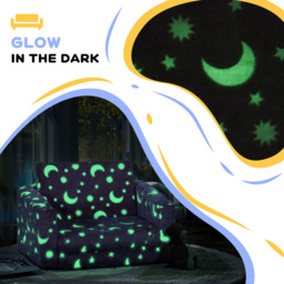 AIYAPLAY 2 in 1 Pink Glow in the Dark Moon Kids Recliner - Wilko - thumbnail 7