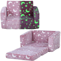 AIYAPLAY 2 in 1 Pink Glow in the Dark Moon Kids Recliner - Wilko - thumbnail 3