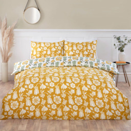 Serene Victorian Bloom Double Green Microfibre Fabric Reversible Duvet Cover Set - Wilko - thumbnail 5