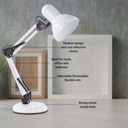 Innoteck White Swing Arm Desk Lamp - Size: 34 x 12.5 x 12.5cm - Wilko - thumbnail 5
