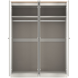 Crowndale Sussex 4 Door Grey Ash and Bardolino Oak Tall Mirror Wardrobe Ready Assembled - Grey Ash & Bardolino Oak - Wilko - thumbnail 7