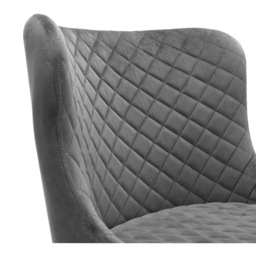 Julian Bowen Luxe Grey Velvet Bar Stool - Size: 55 x 47 x 106cm - Wilko - thumbnail 5