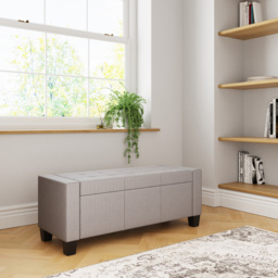 GFW Verona Grey Ottoman Storage Bench - Size: 39 x 104 x 39cm - Wilko - thumbnail 3