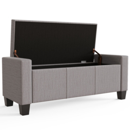 GFW Verona Grey Ottoman Storage Bench - Size: 39 x 104 x 39cm - Wilko - thumbnail 5