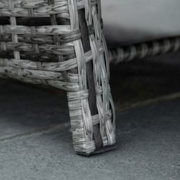 Outsunny 2 Seater Grey Rattan Recliner Bistro Set - Wilko - thumbnail 4