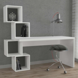 Decortie Balance White and Anthracite Desk with Shelves - Multi - Wilko - thumbnail 1