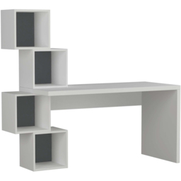 Decortie Balance White and Anthracite Desk with Shelves - Multi - Wilko - thumbnail 3