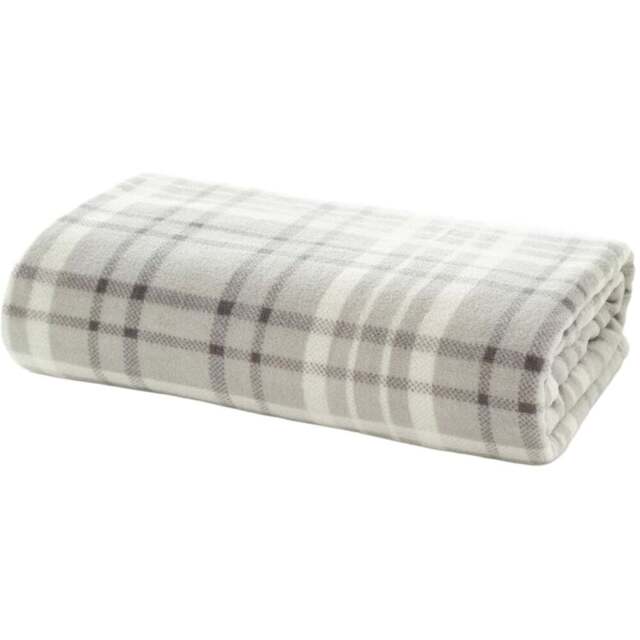 Deyongs Dark Grey Check Pattern Snuggle Touch Throw 140 x 180cm - Wilko - image 1