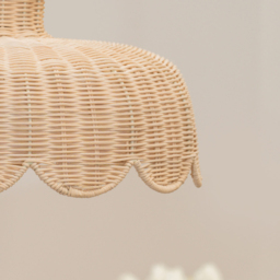 ValueLights Naveah Scallop Rattan Ceiling Lamp Shade - Size: 18 x 38 x 38cm - Brown - Wilko - thumbnail 4