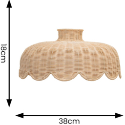 ValueLights Naveah Scallop Rattan Ceiling Lamp Shade - Size: 18 x 38 x 38cm - Brown - Wilko - thumbnail 6