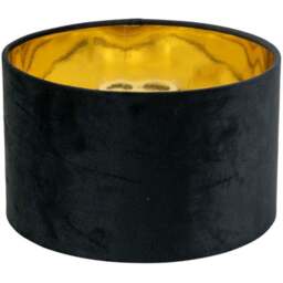 ValueLights Reni Black Velvet and Gold Inner Small Pendant Shade - Size: 15 x 25 x 25cm - Wilko