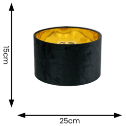 ValueLights Reni Black Velvet and Gold Inner Small Pendant Shade - Size: 15 x 25 x 25cm - Wilko - thumbnail 5