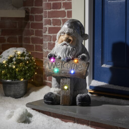 Silver LED Welcome Santa - Size: 28 x 64 x 37cm - Wilko - thumbnail 3