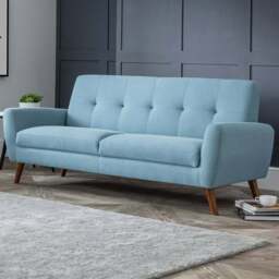 Julian Bowen Monza 3 Seater Blue Compact Retro Sofa - Wilko