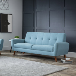 Julian Bowen Monza 3 Seater Blue Compact Retro Sofa - Wilko - thumbnail 5