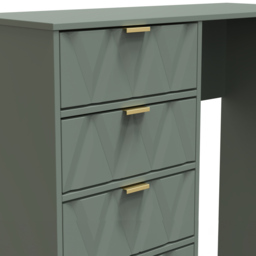 Crowndale Diamond Ready Assembled 4 Drawer Vanity Desk Reed Green - Size: 40 x 97 x 76cm - Wilko - thumbnail 6