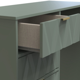 Crowndale Diamond Ready Assembled 4 Drawer Vanity Desk Reed Green - Size: 40 x 97 x 76cm - Wilko - thumbnail 7