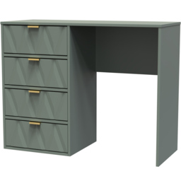 Crowndale Diamond Ready Assembled 4 Drawer Vanity Desk Reed Green - Size: 40 x 97 x 76cm - Wilko - thumbnail 3
