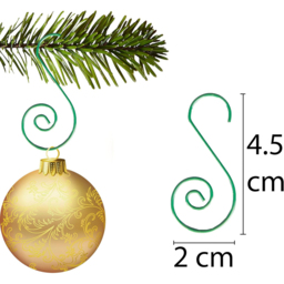 Shatchi Green Swirl Tree Decoration Hooks 40 Pack - Size: 35 x 1.5 x 25cm - Wilko - thumbnail 7