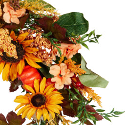Autumnal Sunflower Pumpkin Wreath Multicolour - Wilko - thumbnail 3