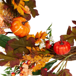 Autumnal Sunflower Pumpkin Wreath Multicolour - Wilko - thumbnail 4