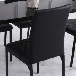 Portland Set of 4 Black Faux Leather Dining Chair - Wilko - thumbnail 4