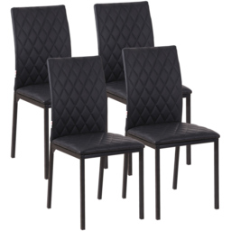 Portland Set of 4 Black Faux Leather Dining Chair - Wilko - thumbnail 3