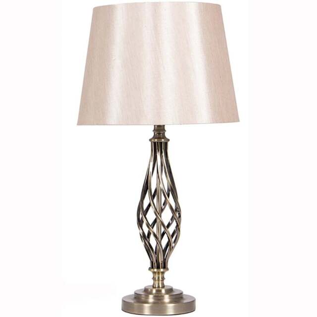 Pacific Lifestyle Jenna Antique Brass Metal Twist Table Lamp - Gold - Wilko - image 1