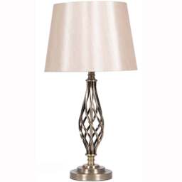 Pacific Lifestyle Jenna Antique Brass Metal Twist Table Lamp - Gold - Wilko - thumbnail 1