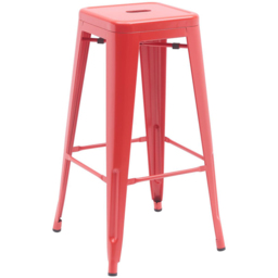 FWStyle Red Gloss Metal Bar Stool 4 Pack - Size: Set of 4 - Wilko - thumbnail 3