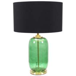 ValueLights Leigh Reni Black Shade Forest Green Glass LED Table Lamp - Size: 52.5 x 45 x 45cm - Wilko - thumbnail 1