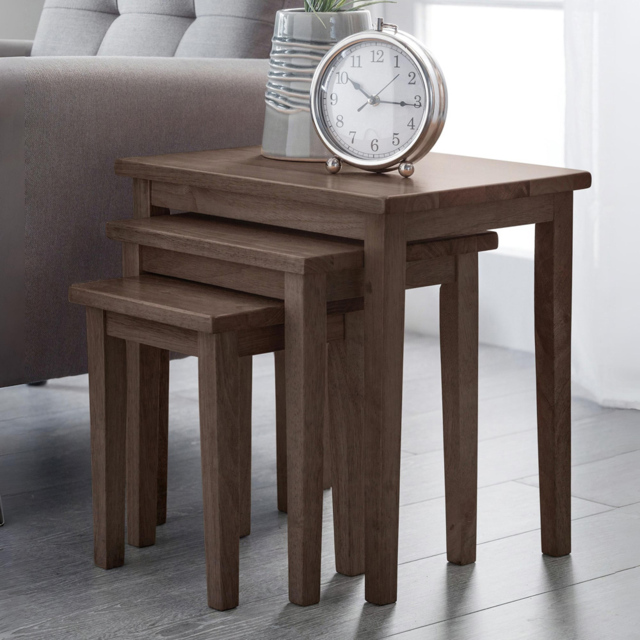 Julian Bowen Cleo Walnut Nest of Tables Set of 3 - Size: 46 x 48 x 33cm - Wilko - image 1