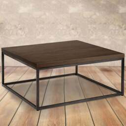 Julian Bowen Brooklyn Dark Oak Square Coffee Table - Size: 90 x 90 x 40cm - Brown - Wilko