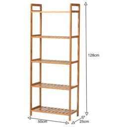 Living and Home 5 Shelf Natural Medium Bookshelf - Brown - Wilko - thumbnail 6